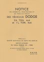 NOTICE DE CONDUITE ET D'ENTRETIEN DODGE ¾ TON 4x4 ET 1½ TON 6x6